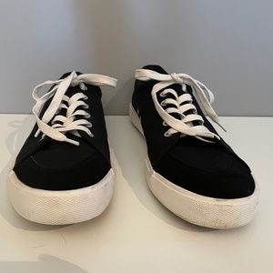 Black and white canvas shoes